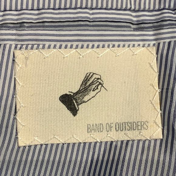 BAND OF OUTSIDERS Size 40 Regular Navy Grey Stripe Wool Notch Lapel Sport Coat - Picture 6 of 9